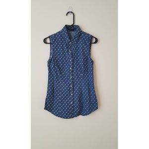 Forever21 jean sleaveless blouse